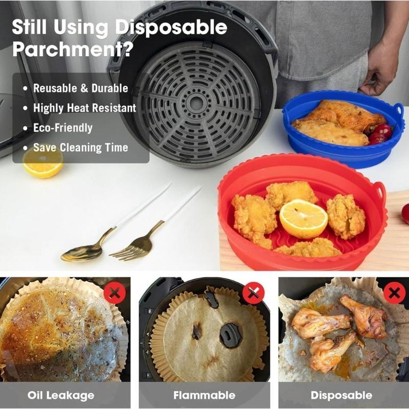 D0AB 2-Pack Air Fryer Silicone - Air Fryer Silicone Pot Liner 评论和价格