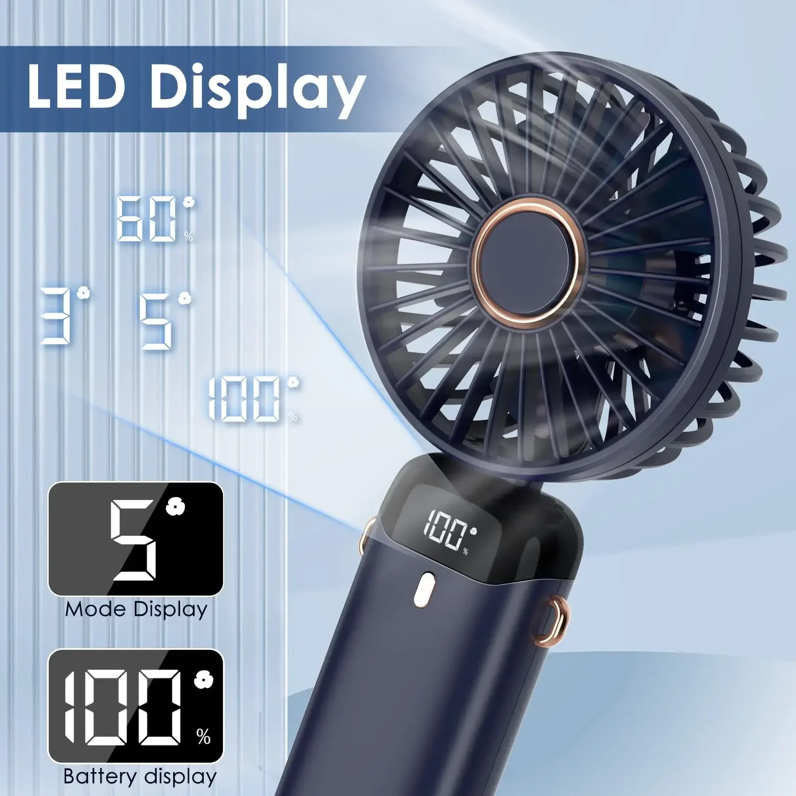 5000mAh Handheld Mini Fan Wire - Portable Blender Usb Rechargeable 评论和价格