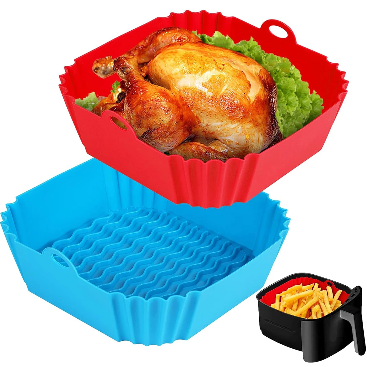 Air Fryer Silicone Liners Pot, - Air Fryer Silicone Pot Liner 评论和价格