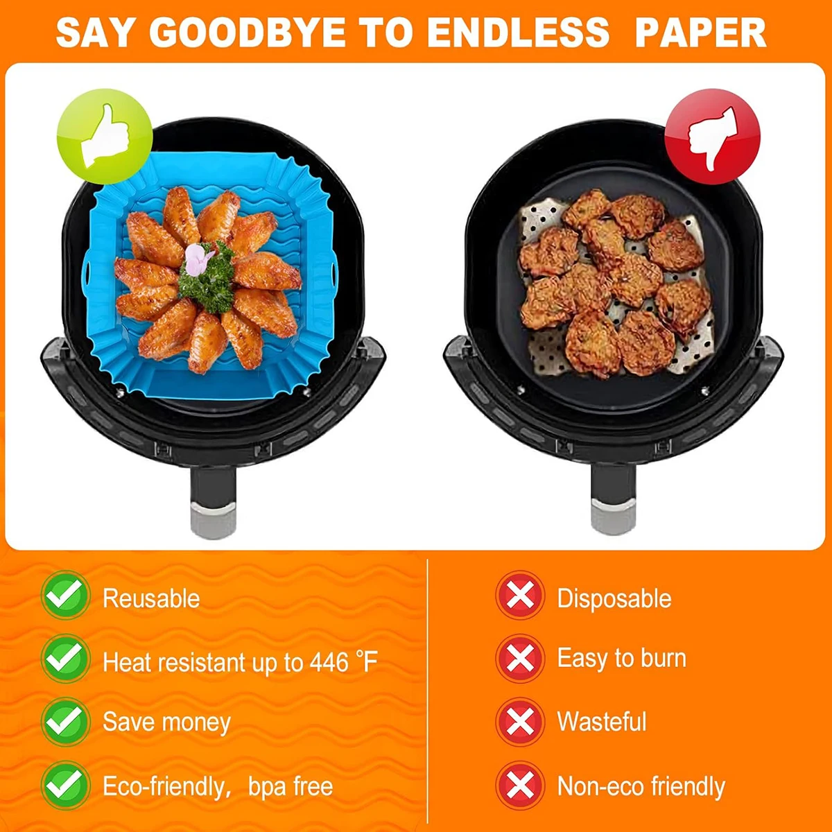 Air Fryer Silicone Liners Pot, - Air Fryer Silicone Pot Liner 评论和价格