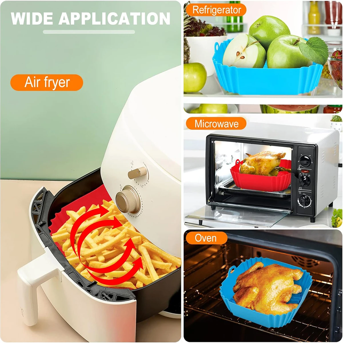 Air Fryer Silicone Liners Pot, - Air Fryer Silicone Pot Liner 评论和价格